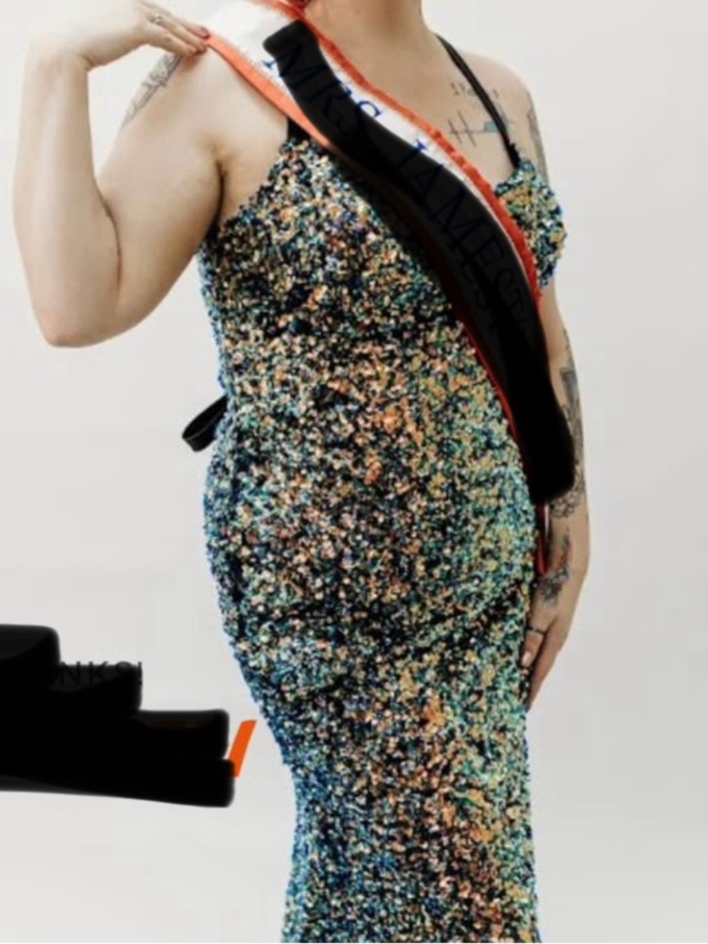 Sequined Multicolor Bodycon Evening Dress